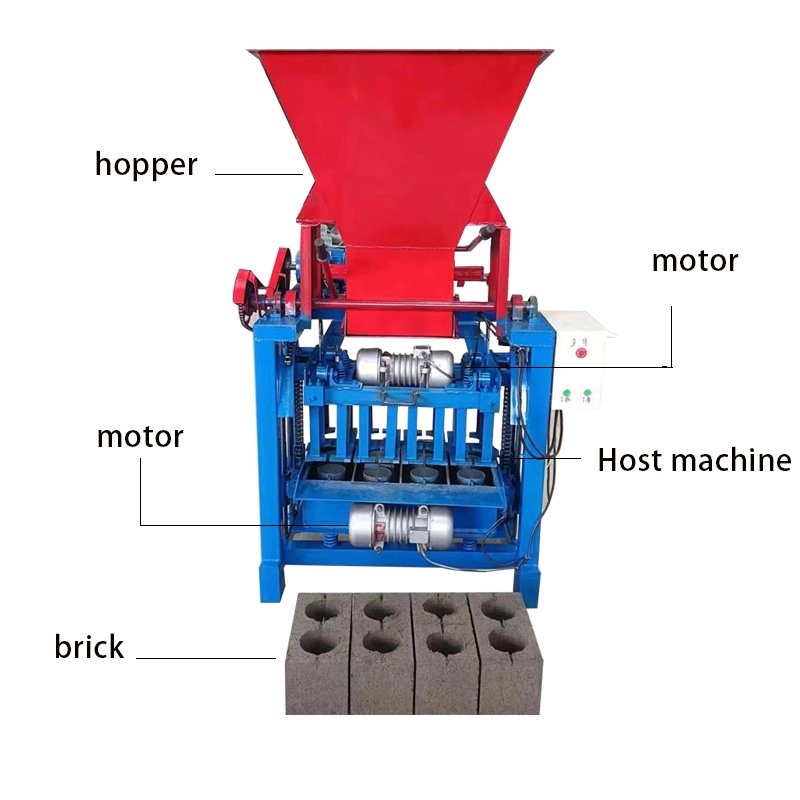 Diesel Engine Mobile Hollow Concrete Block brick Making Machine For Manual Cement bricks Block Maker