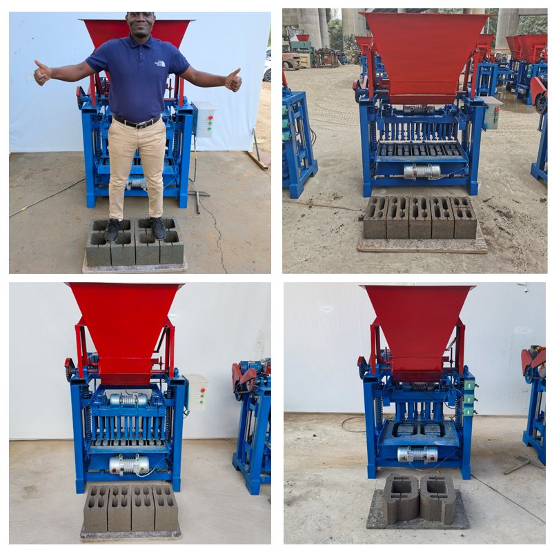 4-35 diesel generator set 32P, hopper brick machine out of 400-200-200 hollow brick, cement no-burn brick making machine