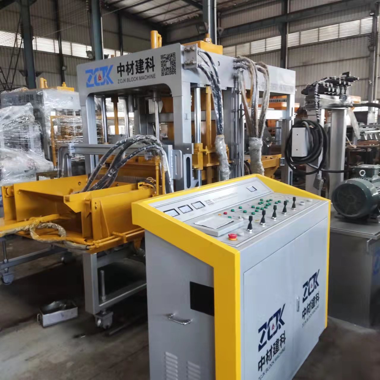 ZCJK QTY4-15 Africa hollow block brick factory concrete block making machine concrete brick making machine semi automatic block