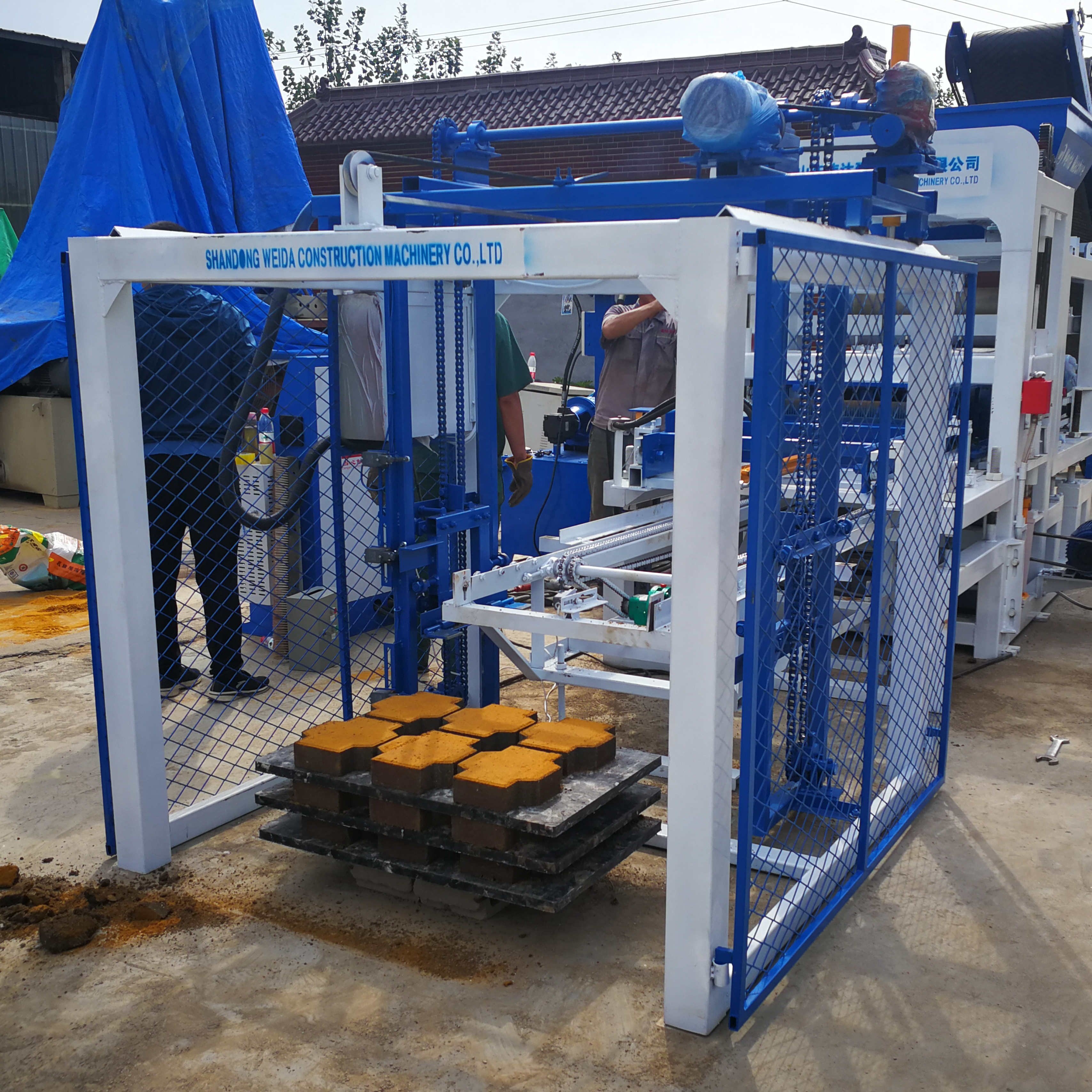 Full automatic concrete block interlocking solid fly ash brick factory garden brick making machinery