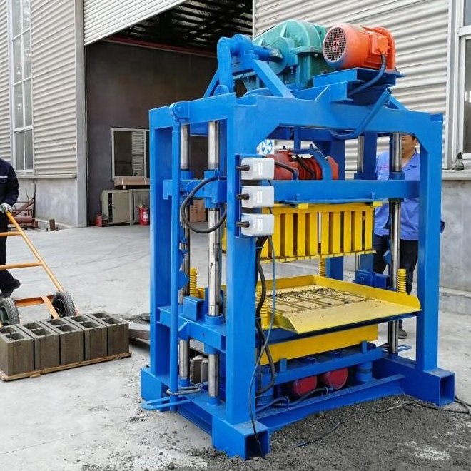 Qtj4-40 Semi Automatic Electric Hollow Concrete Paving Brick Making Machinery Cement Block Moulding Making Maker Press Machine