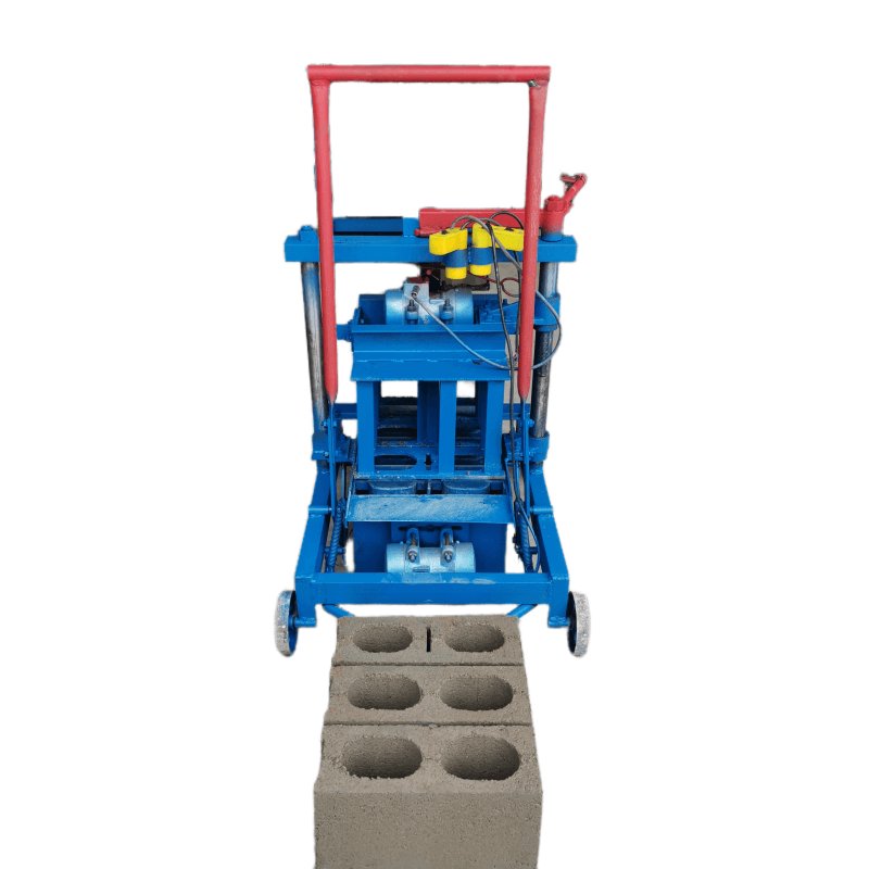 High quality Ivory Coast small mobile block machine. Semi-automatic hollow block moulding machine. Concrete Brick Making Machine