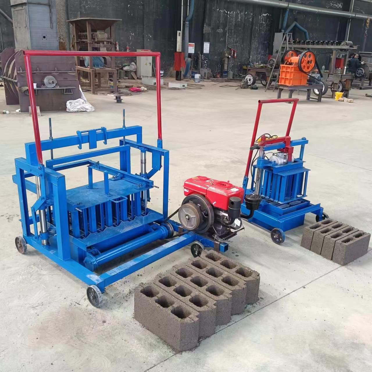 low cost small diesel concrete pavement brick price clay hollow brick machine