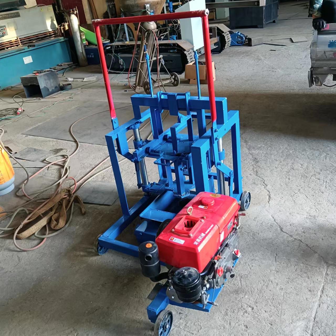 low cost small diesel concrete pavement brick price clay hollow brick machine