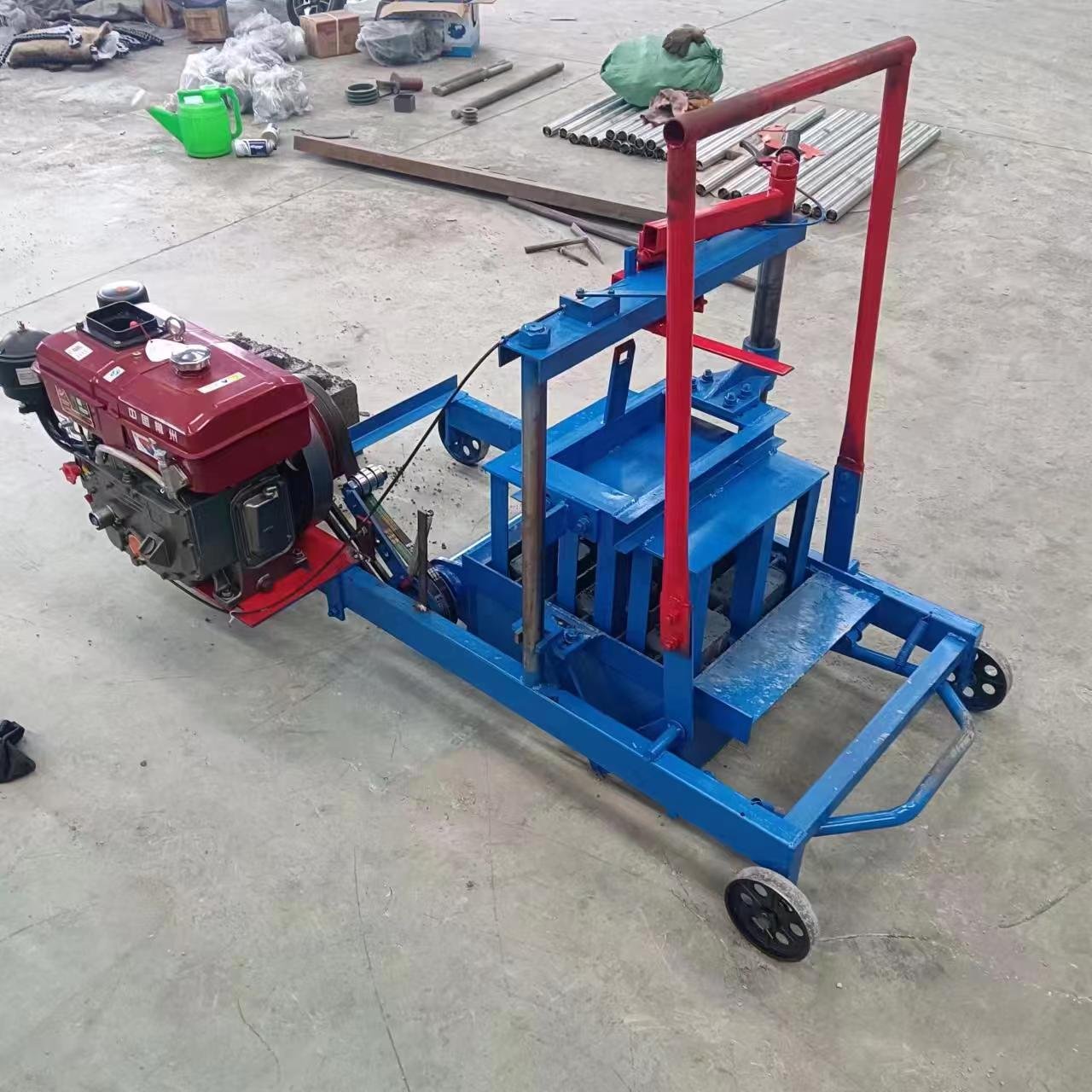 low cost small diesel concrete pavement brick price clay hollow brick machine