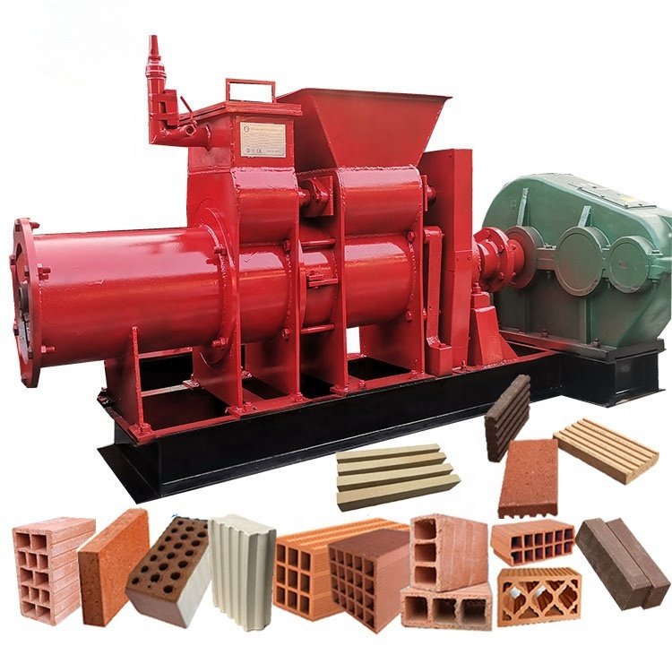 Red clay vacuum extrusion brick production line, 170type clay brick machine, block forming automatic machine