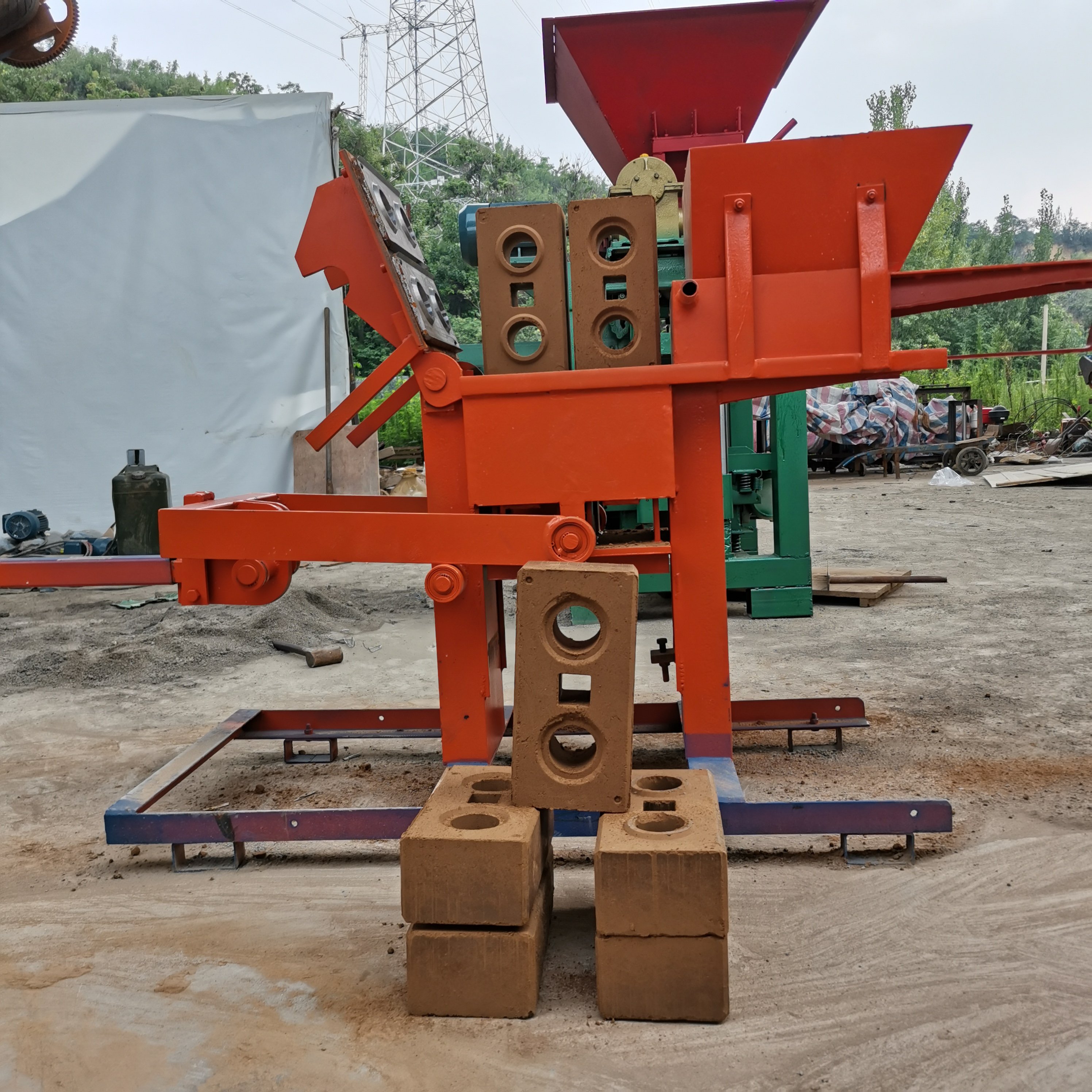 fired brick press manual interlocking brick machine with mould soil brick making machine