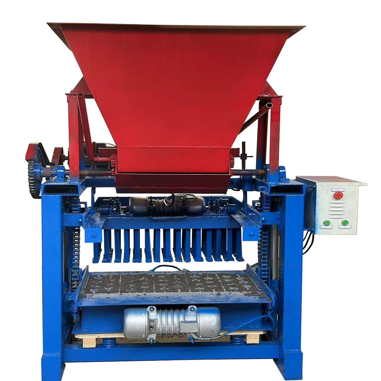 Semi-automatic QT4-35 Hollow Interlocking Block Brick Making Machine Hollow brick making machine With cart low price
