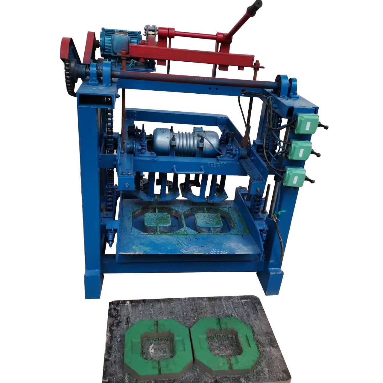 Semi-automatic QT4-35 Hollow Interlocking Block Brick Making Machine Hollow brick making machine With cart low price