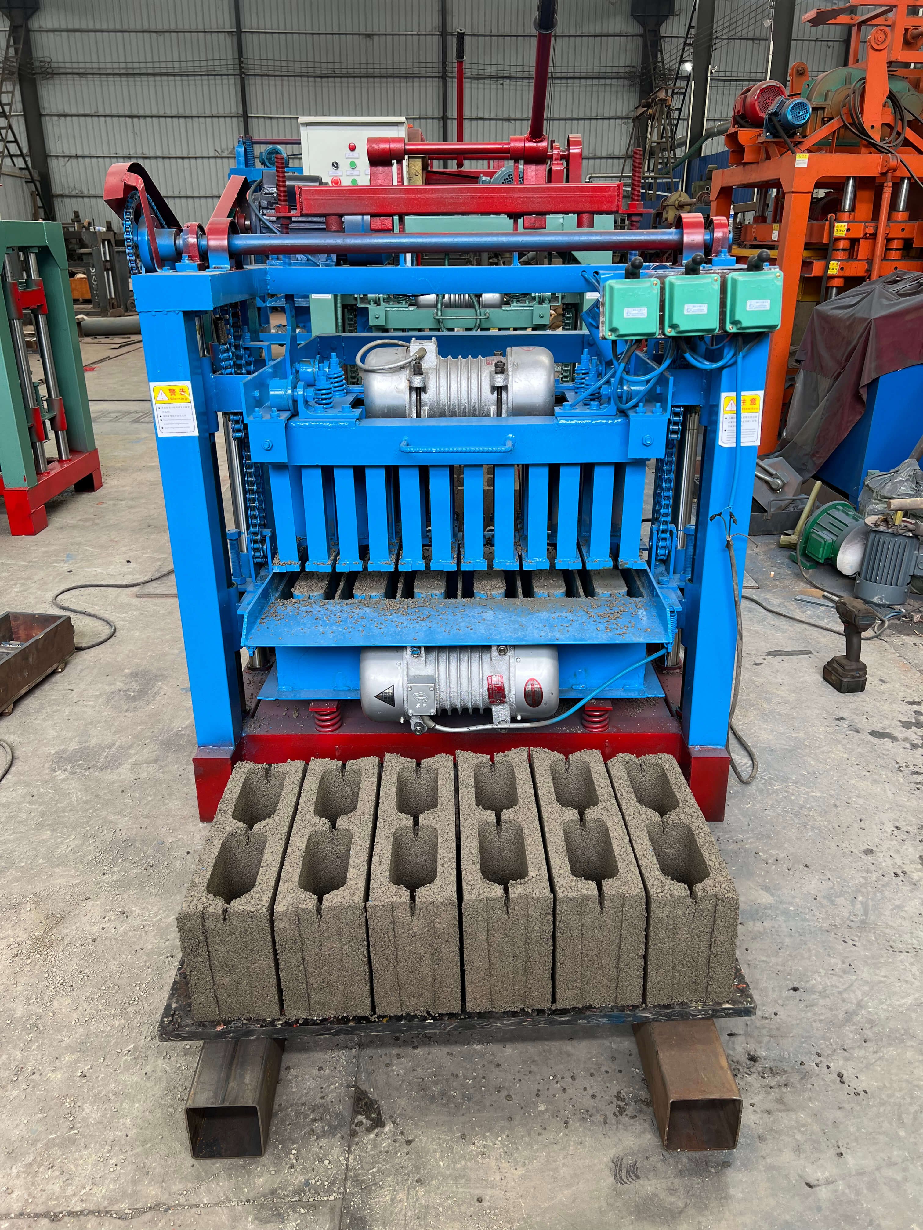 UNIQUE Fully Automatic Brick Making Machine Line Electric Cement Hollow Block Making Machine Manual Hydraulic Pump Sand