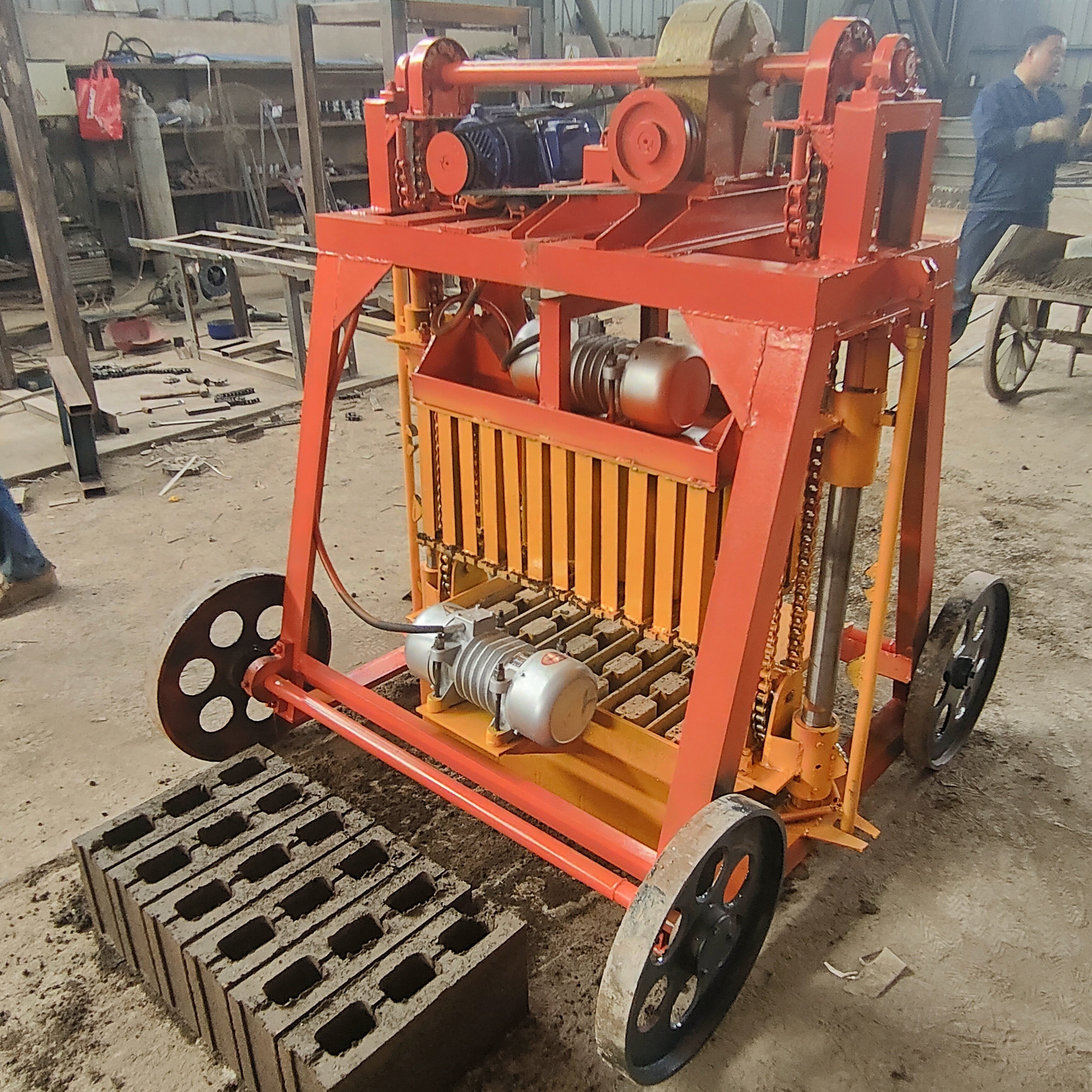 Cement hollow brick machine Brick making machinery Mobile brick machine