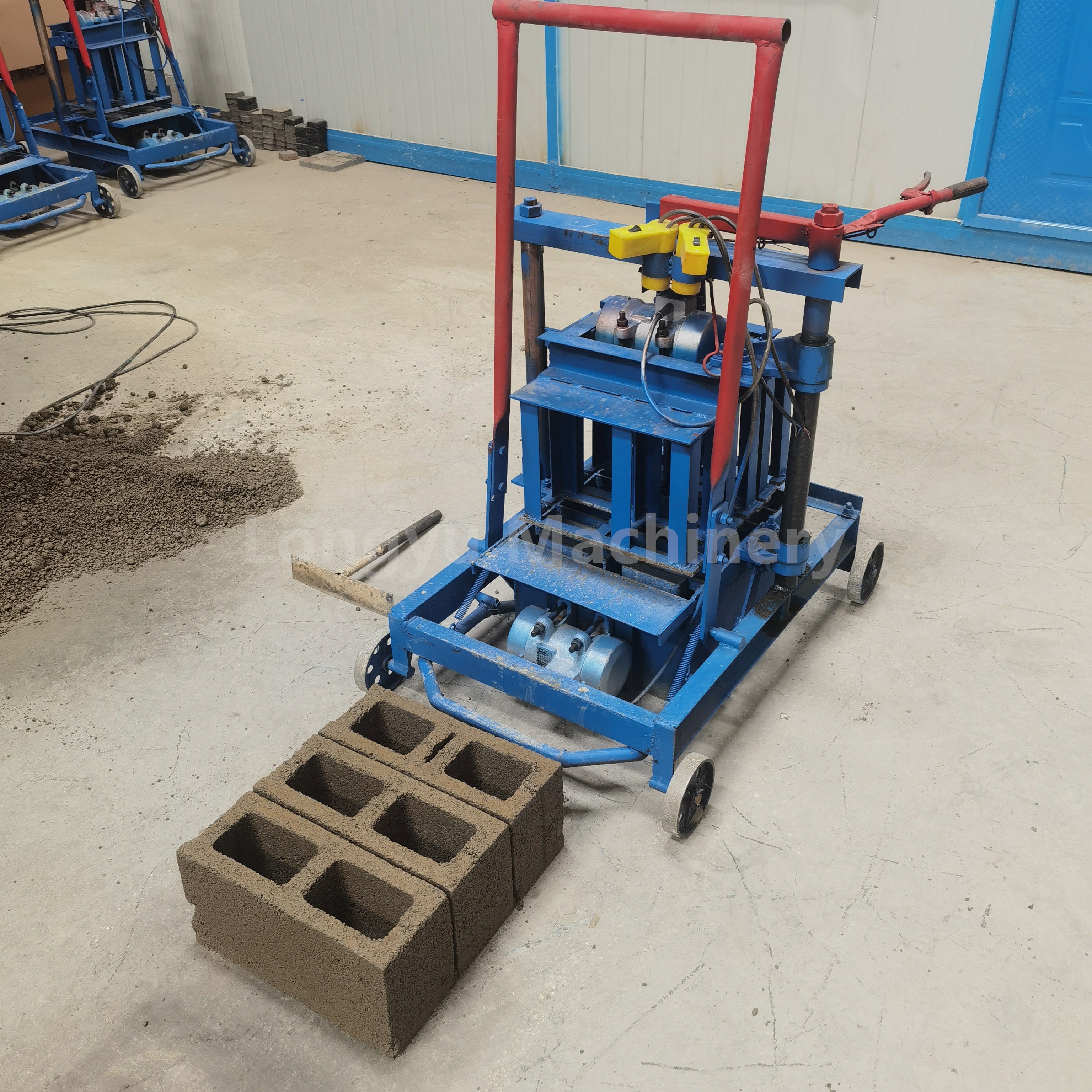 Semi-automatic Small Mobile Manual Hollow Cement Brick Making Machine Concrete Block Making Machine Manufacturer