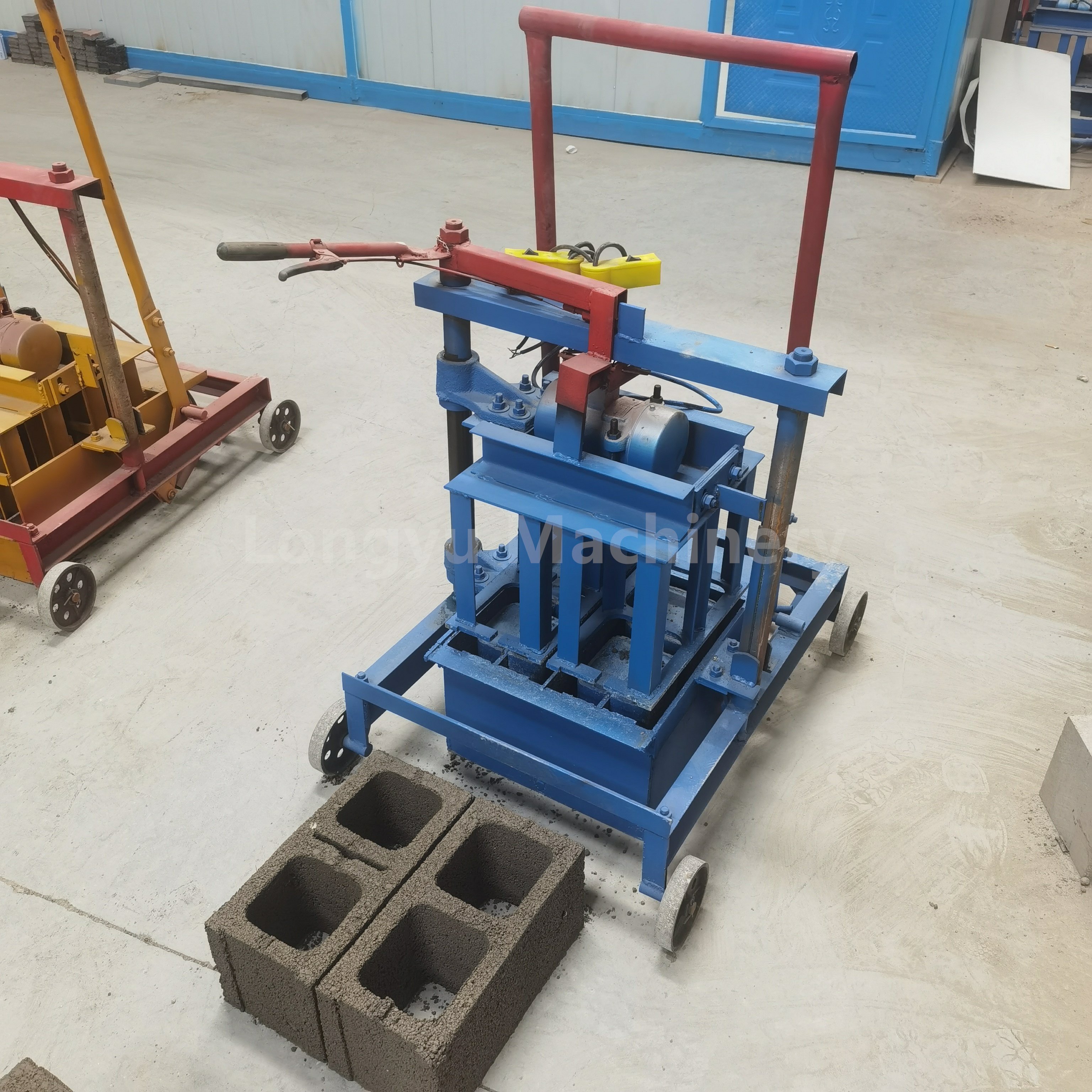 Semi-automatic Small Mobile Manual Hollow Cement Brick Making Machine Concrete Block Making Machine Manufacturer