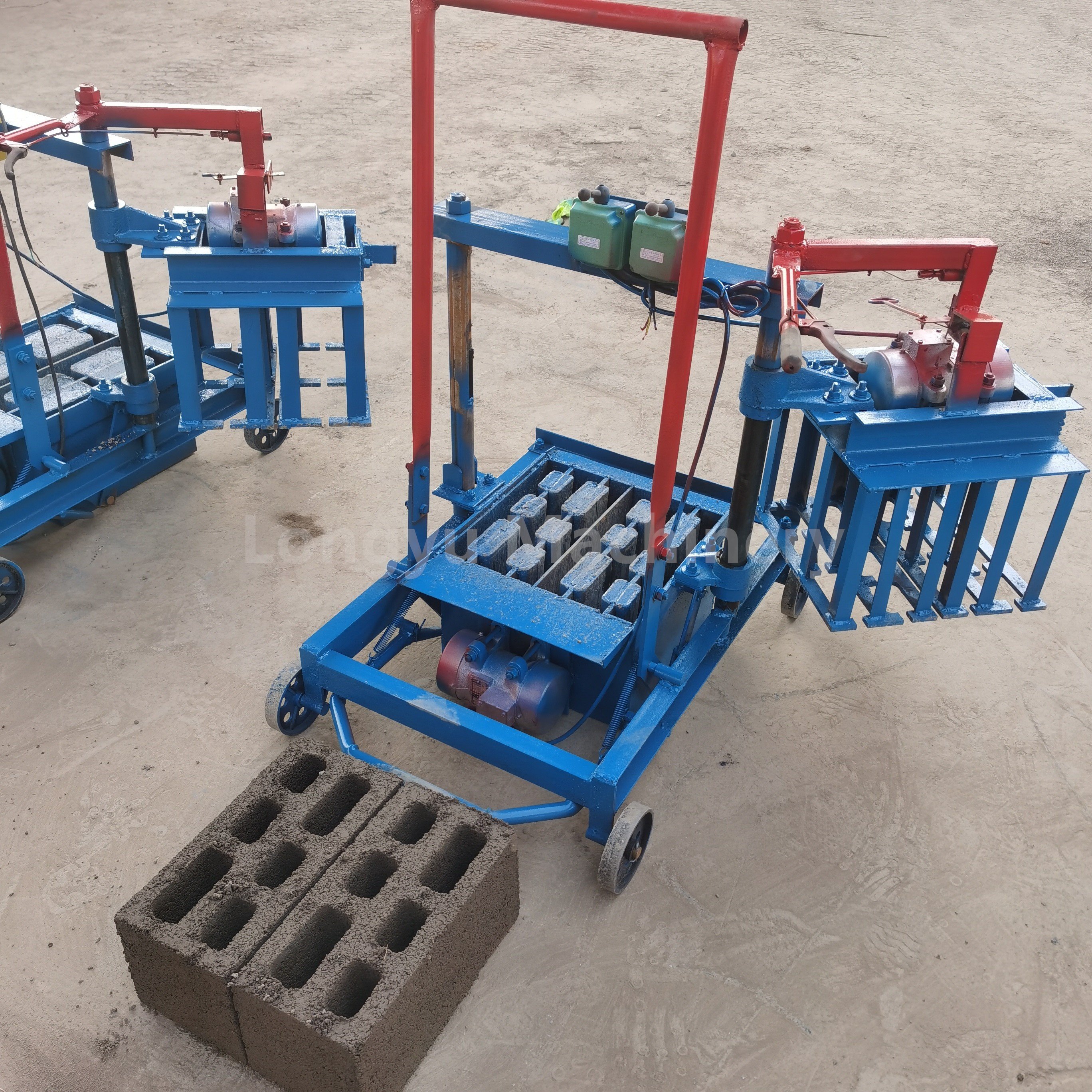 Semi-automatic Small Mobile Manual Hollow Cement Brick Making Machine Concrete Block Making Machine Manufacturer