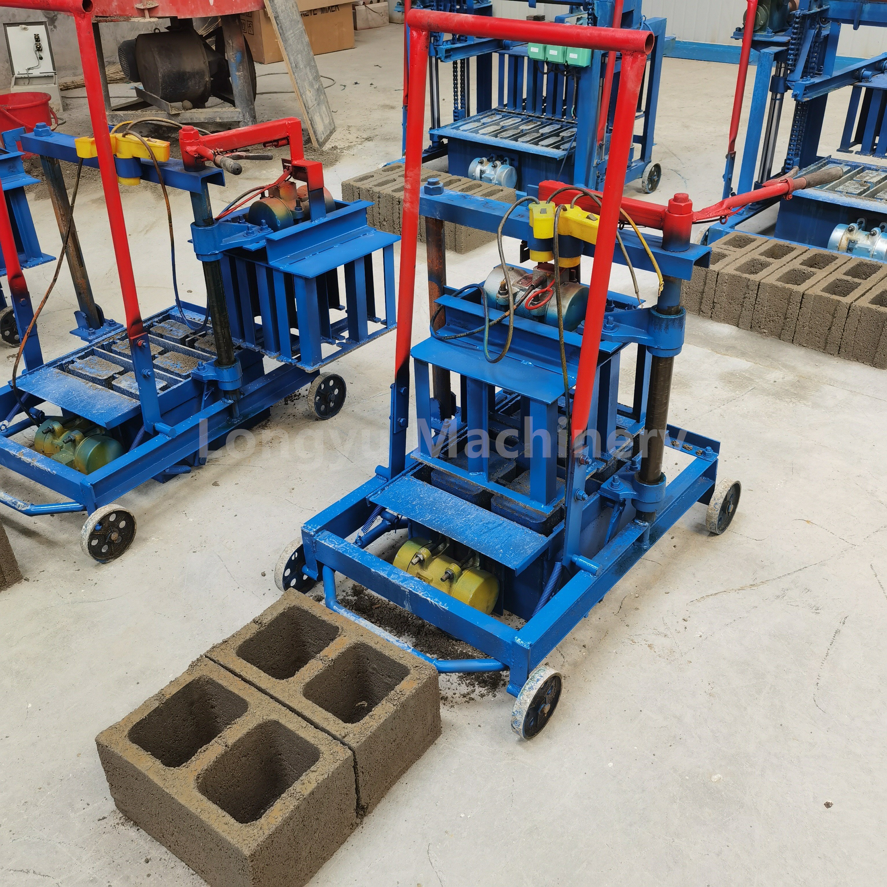 Semi-automatic Small Mobile Manual Hollow Cement Brick Making Machine Concrete Block Making Machine Manufacturer