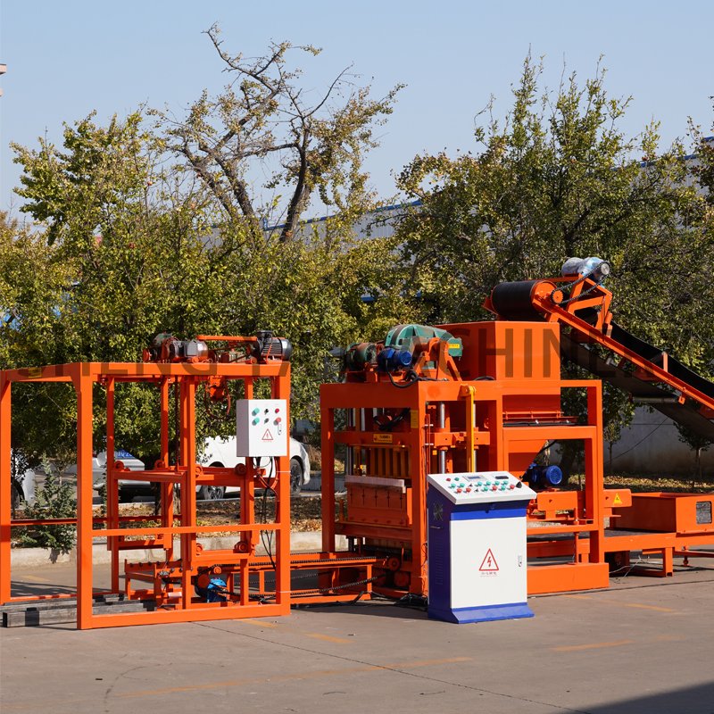 QTJ4-25 cement interlocking brick machine block making machine brick making machinery