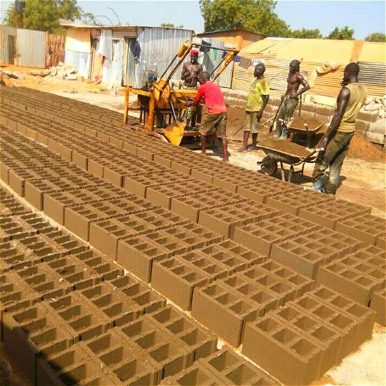 Australia Manual Small Diesel Vibrating Hollow Cement Laying Block Concrete Brick Making Machine