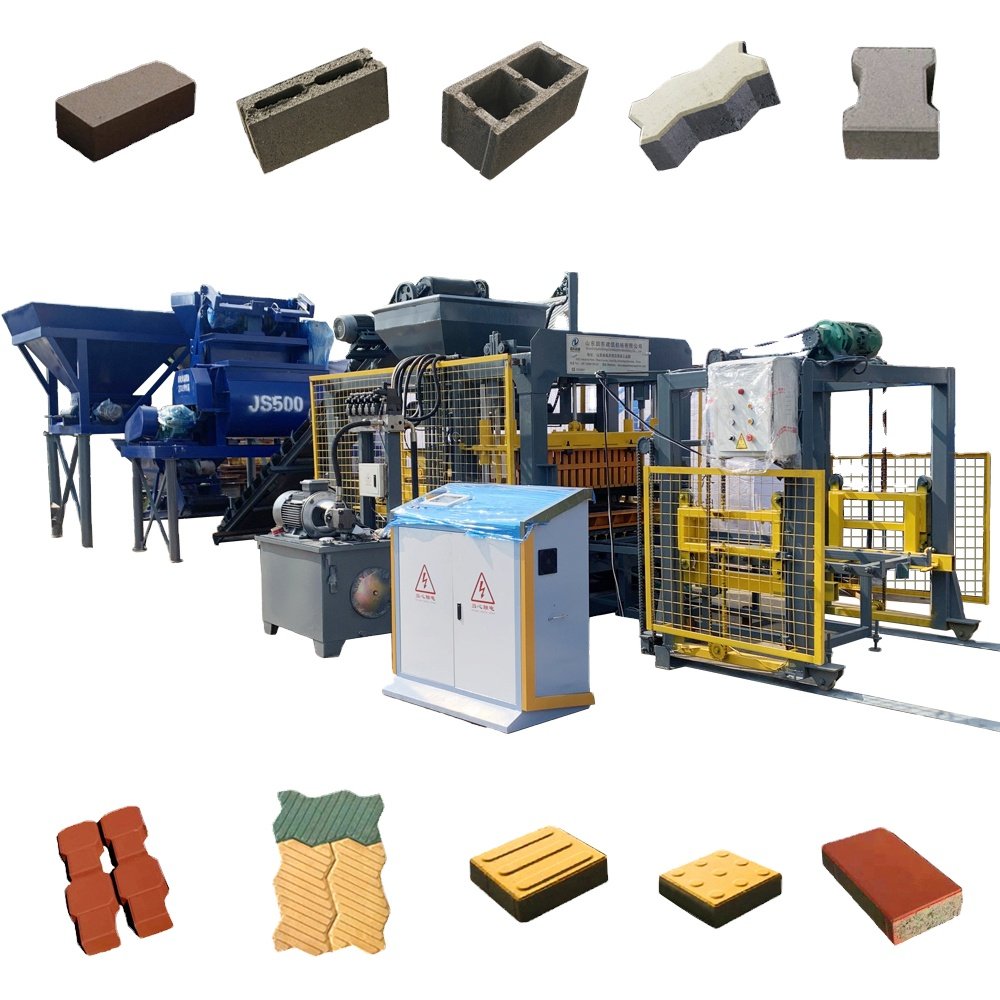 Kaidong QT4-15 Fully Automatic Hydraulic Fly Ash block machine concrete paver making machine concrete brick making machine