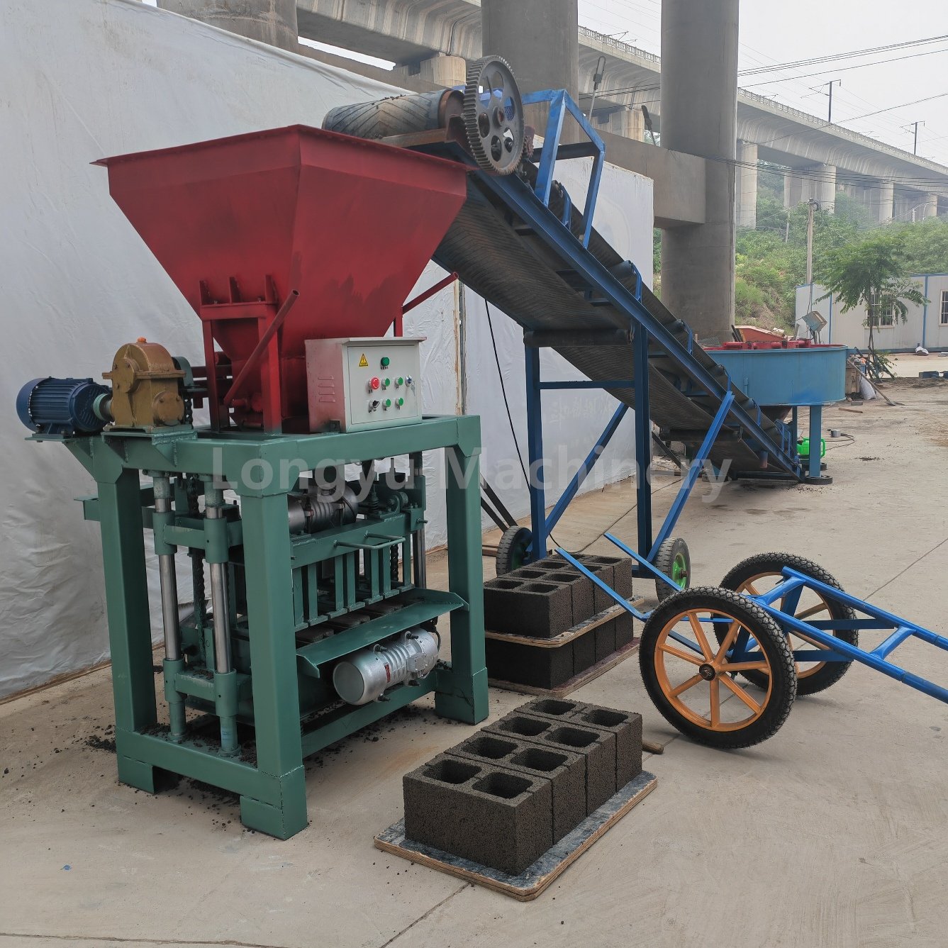 Semi automatic concrete block making machine brick machine making automatic mud brick making machine