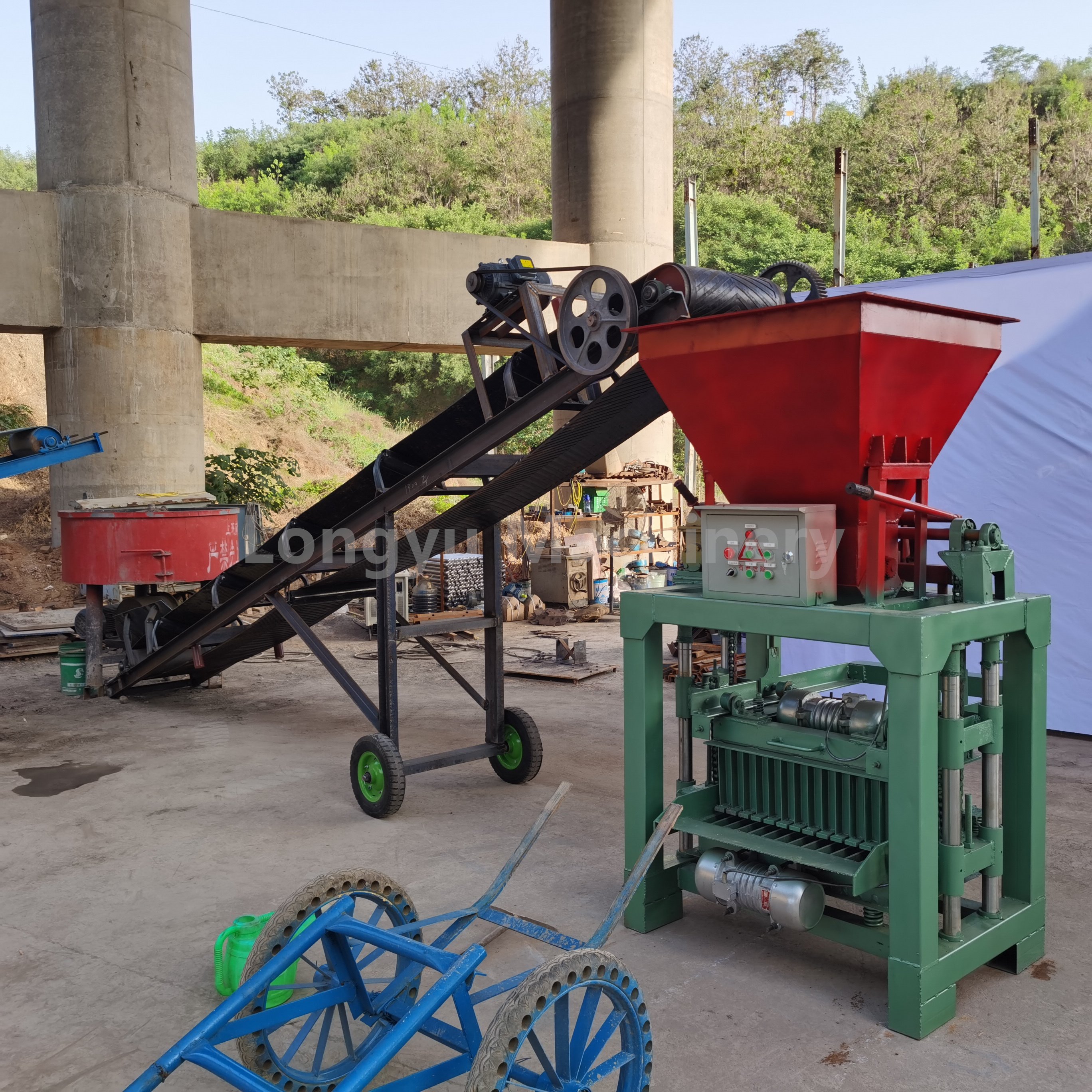Semi automatic concrete block making machine brick machine making automatic mud brick making machine