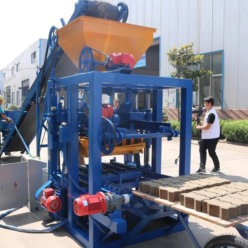 electrical -powered hydraulic block machine, semi-automatic diesel block making machine qt4-24