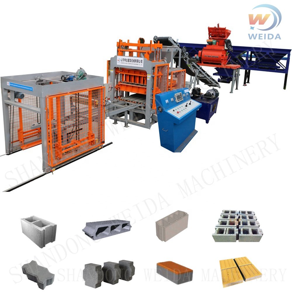 Big QT5-15 automatic hydraulic cement concrete interlocking fly ash color paver block brick bricks making machine price