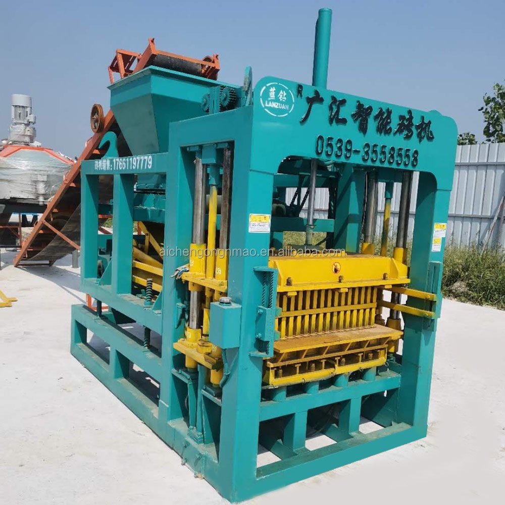 Aichen Cheap QT4-15 fully automatic cement hollow brick making machine automatic concrete block making machine