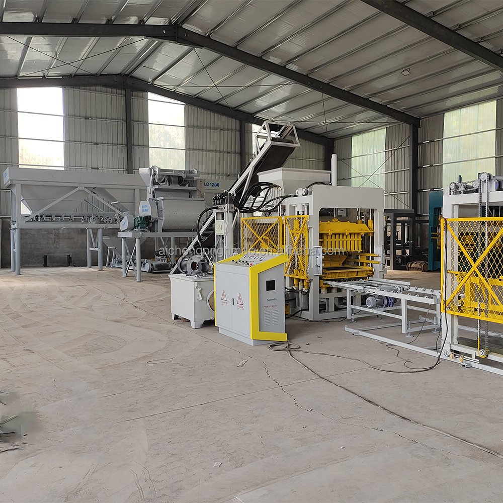 Aichen Cheap QT4-15 fully automatic cement hollow brick making machine automatic concrete block making machine