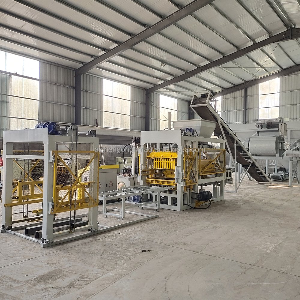 Aichen Cheap QT4-15 fully automatic cement hollow brick making machine automatic concrete block making machine
