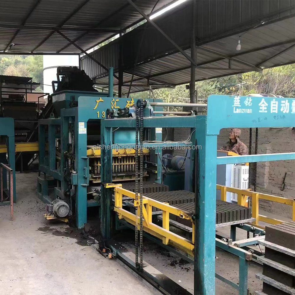 Aichen Cheap QT4-15 fully automatic cement hollow brick making machine automatic concrete block making machine