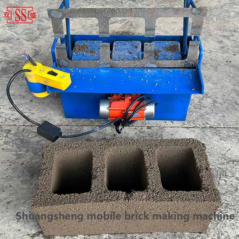Shuangsheng Small Manual Cement Brick Making Machine Mobile Block Machine Electric Mould Machine