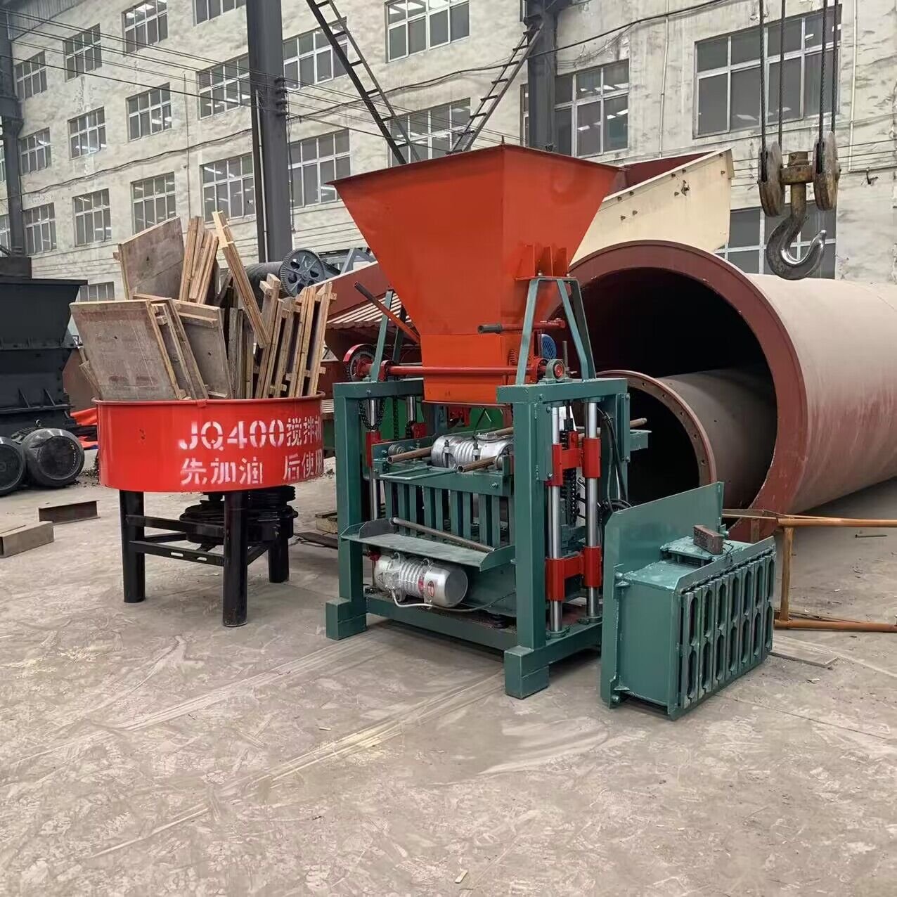 Small construction equipment QMJ4-35C paving cement brick making machine