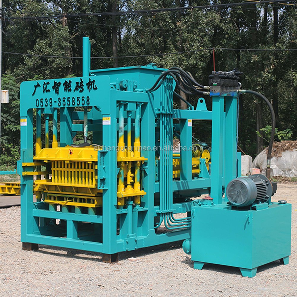 Aichen QT4-15 Full Automatic Hollow Concrete Interlock Cement Block Machine Brick Making Machinery Online Jobs Work From Home