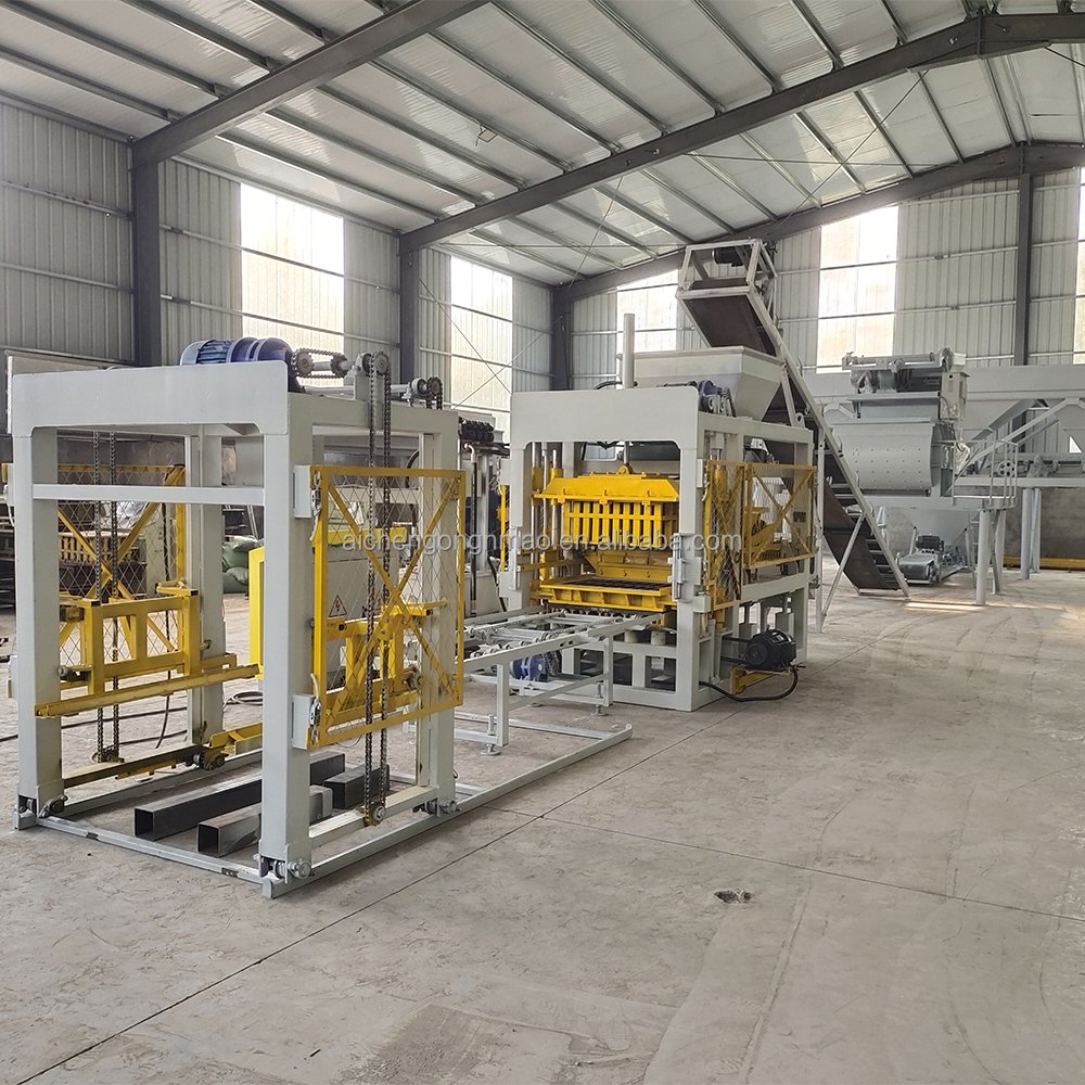 Aichen QT4-15 Full Automatic Hollow Concrete Interlock Cement Block Machine Brick Making Machinery Online Jobs Work From Home