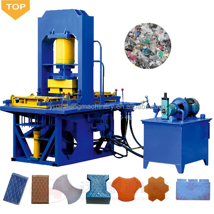 Automatic plastic block making machine recycled plastic brick making machine plastic floor tile making machine