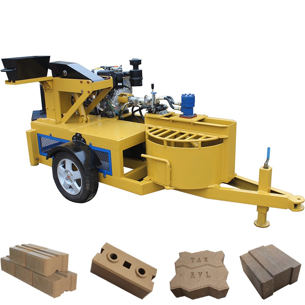 WT1-20M clay brick making machinery clay interlocking brick earth block making machine diesel powered brick making machine