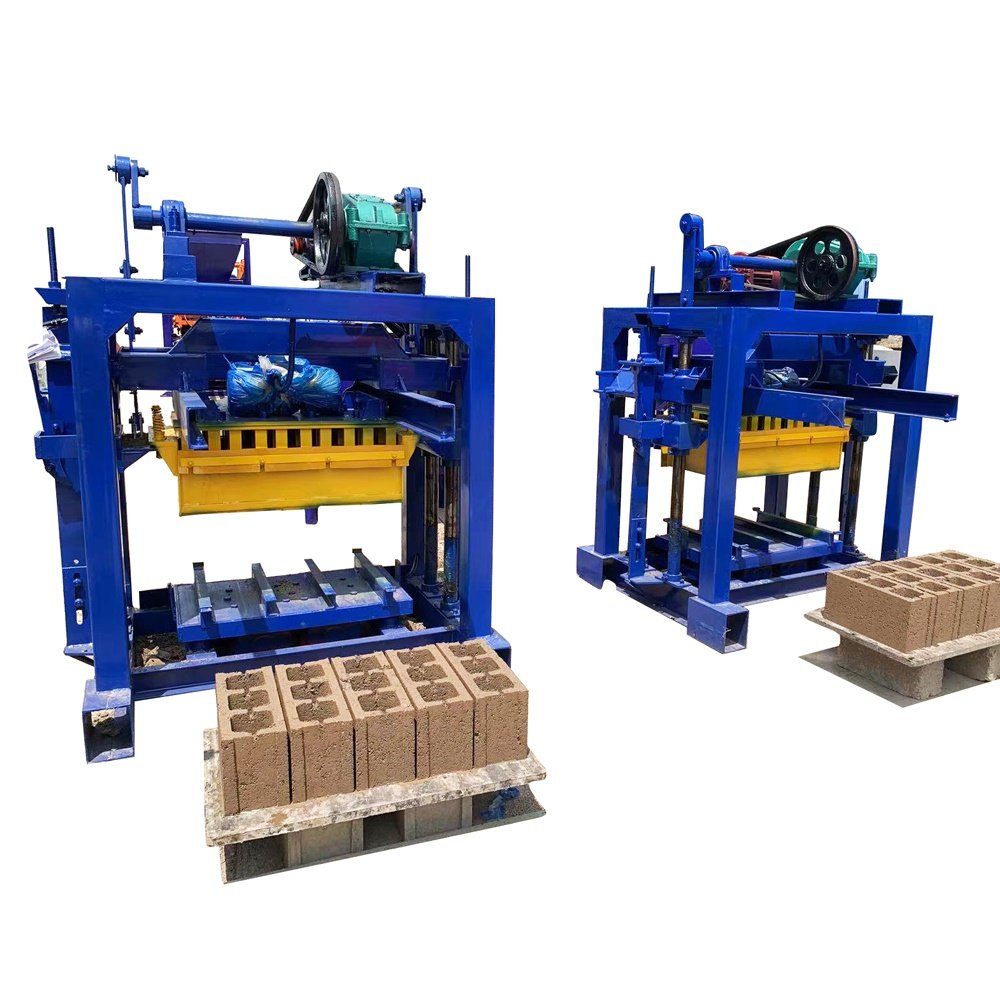 QT4-40 Manual Hollow Interlocking mobile brick making machine small manual concrete block brick machine making