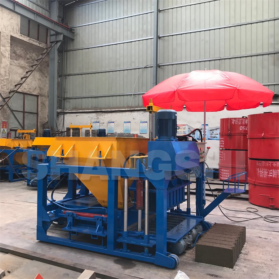 hydraulic vibration movable mobile egg laying layer cement concrete solid brick block making machinery without pallet