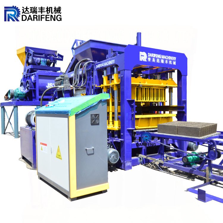 QT10-15 Automatic concrete hollow brick making machinery solid paving block machine production line