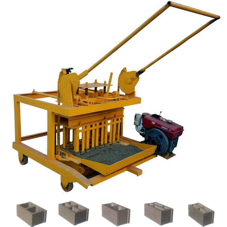 QM4-45 small diesel engine portable concrete block making machine,movable block machine egg laying block