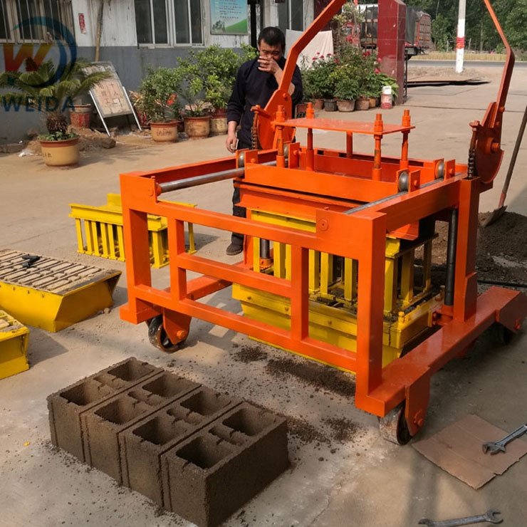QM4-45 small diesel engine portable concrete block making machine,movable block machine egg laying block
