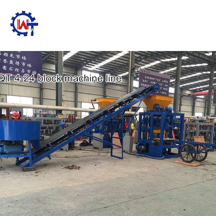 Industries Machines of Brick Machine QT4-24 Small Scale Brick Cement Hollow Block Making Machine