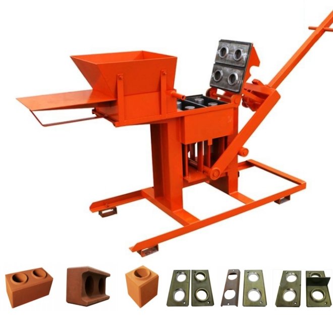 Low Price Hand Press QMR2-40 Interlocking Manual Compressed Earth Clay Brick Making Molding Machine