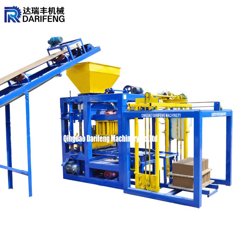 QT4-26 Semi automatic small scale concrete cement hollow brick block making machinery