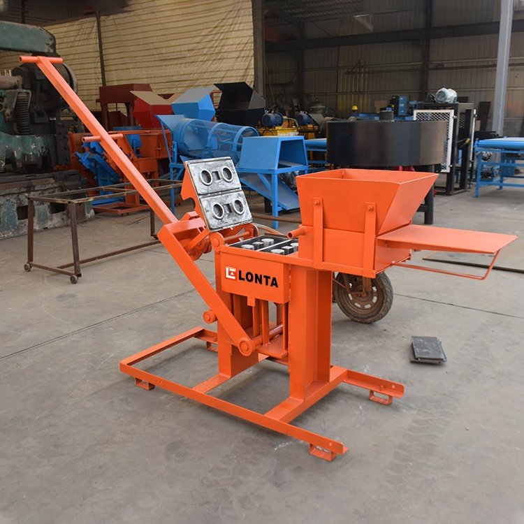 LONTA QMR2-40 small Manual hollow solid paver mud earth red soil clay brick block making machine de brique de terre