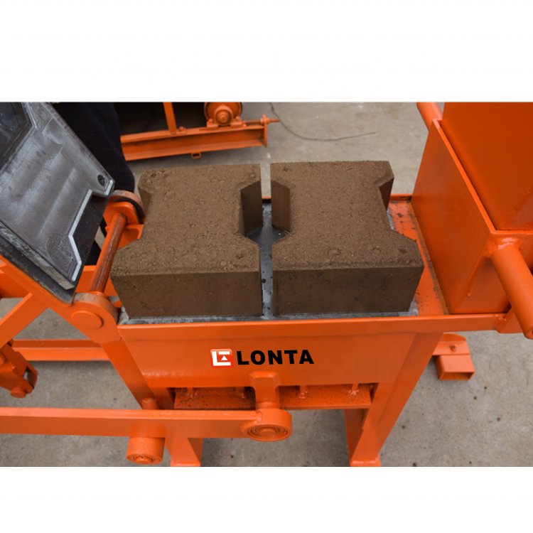 LONTA QMR2-40 small Manual hollow solid paver mud earth red soil clay brick block making machine de brique de terre