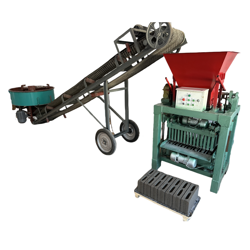 Export best selling 4-35B semi-automatic hopper type cement brick making machine. No-burn concrete block moulding machine