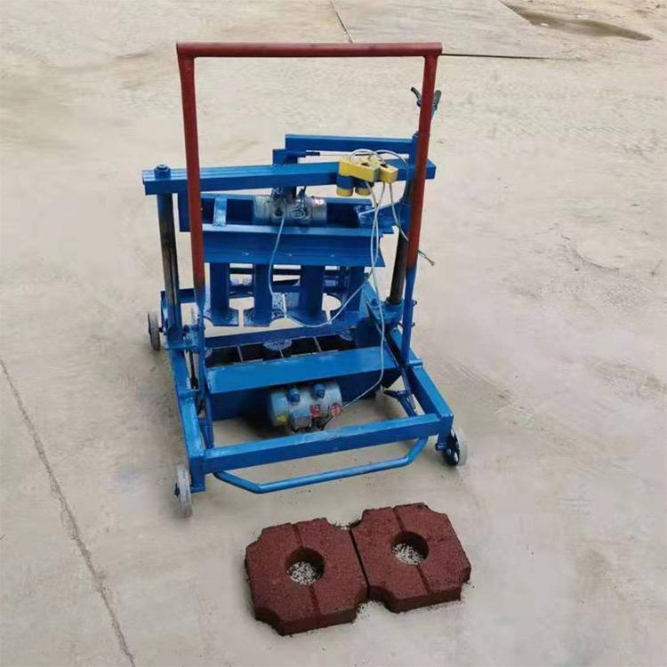 Benin Small hand-push mobile cement hollow brick brick making machine 4-45 brick press machine