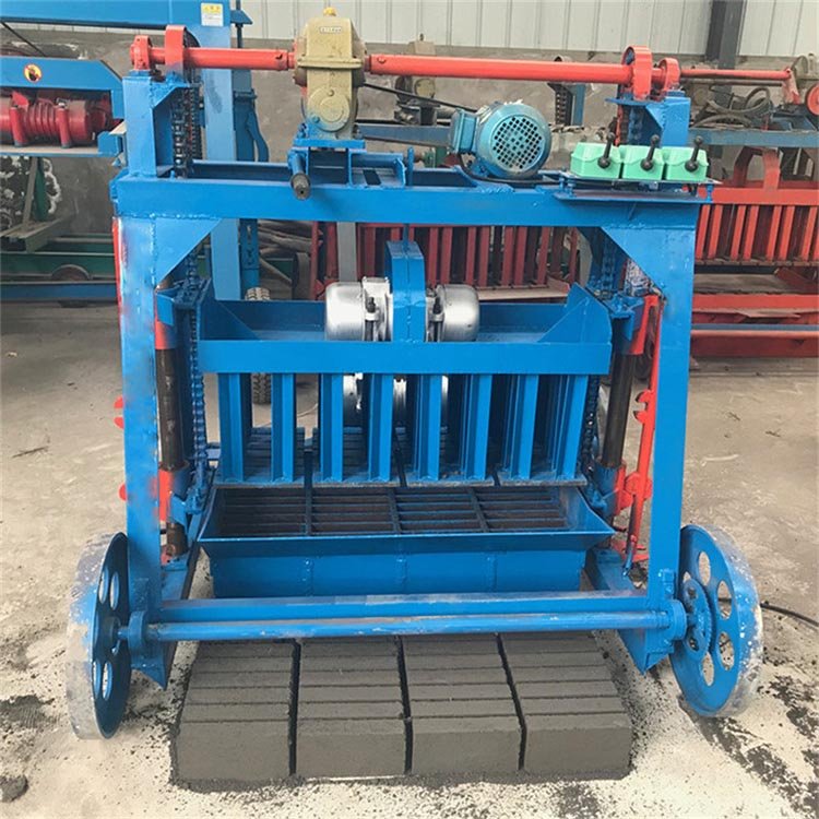 Benin Small hand-push mobile cement hollow brick brick making machine 4-45 brick press machine