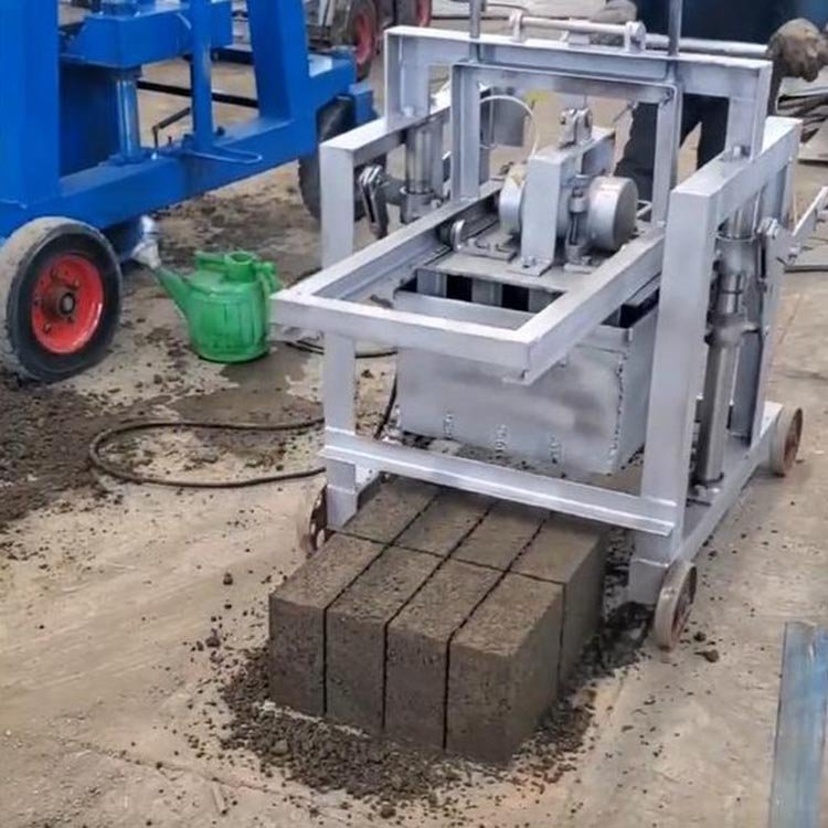 Benin Small hand-push mobile cement hollow brick brick making machine 4-45 brick press machine